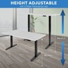 Mount-It! Electric Sit-Stand Black Desk Frame with White Tabletop, Expand from 39.4" to 63" Wide - 4 of 4