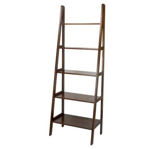 72 5 Shelf Ladder Bookcase Warm Brown, Target Loring Ladder Bookcase