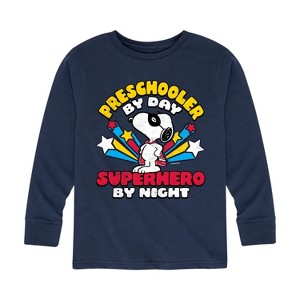 Boys' - Peanuts - Preschooler By Day Long Sleeve Graphic T-Shirt - 1 of 4