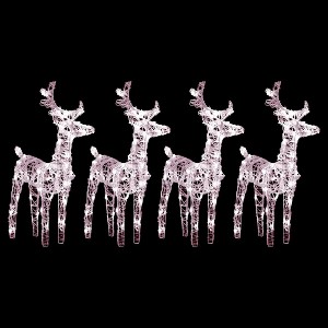 vidaXL Christmas Reindeers 4 pcs Warm White 160 LEDs Acrylic - 1 of 4