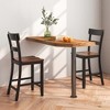 Costway Wooden Bar Stool Set of 4 Bar Chairs with LVL Rubber Wood Frame, Backrest, Footrest Black/White - 4 of 4