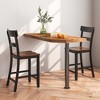 Costway Wooden Bar Stool Set of 4 Bar Chairs with LVL Rubber Wood Frame, Backrest, Footrest Black/White - image 4 of 4