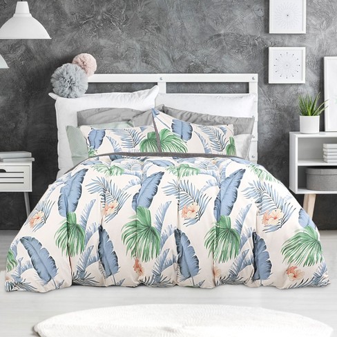 Details about   Wake In Cloud 100% Cotton Fabric with Soft Microfiber Botanical Comforter Set 