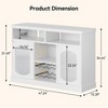 homfan Modern Buffet Cabinet with LED Lights, White Sideboard Cabinet with 2 Glass Doors, Coffee Bar Cabinet with Adjustable Shelves and Wine Racks - 2 of 4