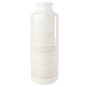 White Swirl Stoneware Vase - Foreside Home & Garden - 1 of 4