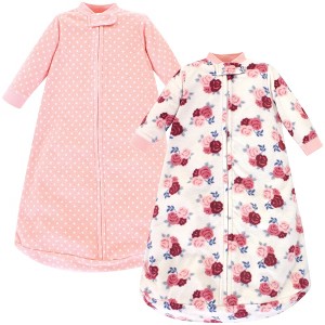 Hudson Baby Infant Girls Long-Sleeve Fleece Sleeping Bag, Floral, 0-9 Months - 1 of 3