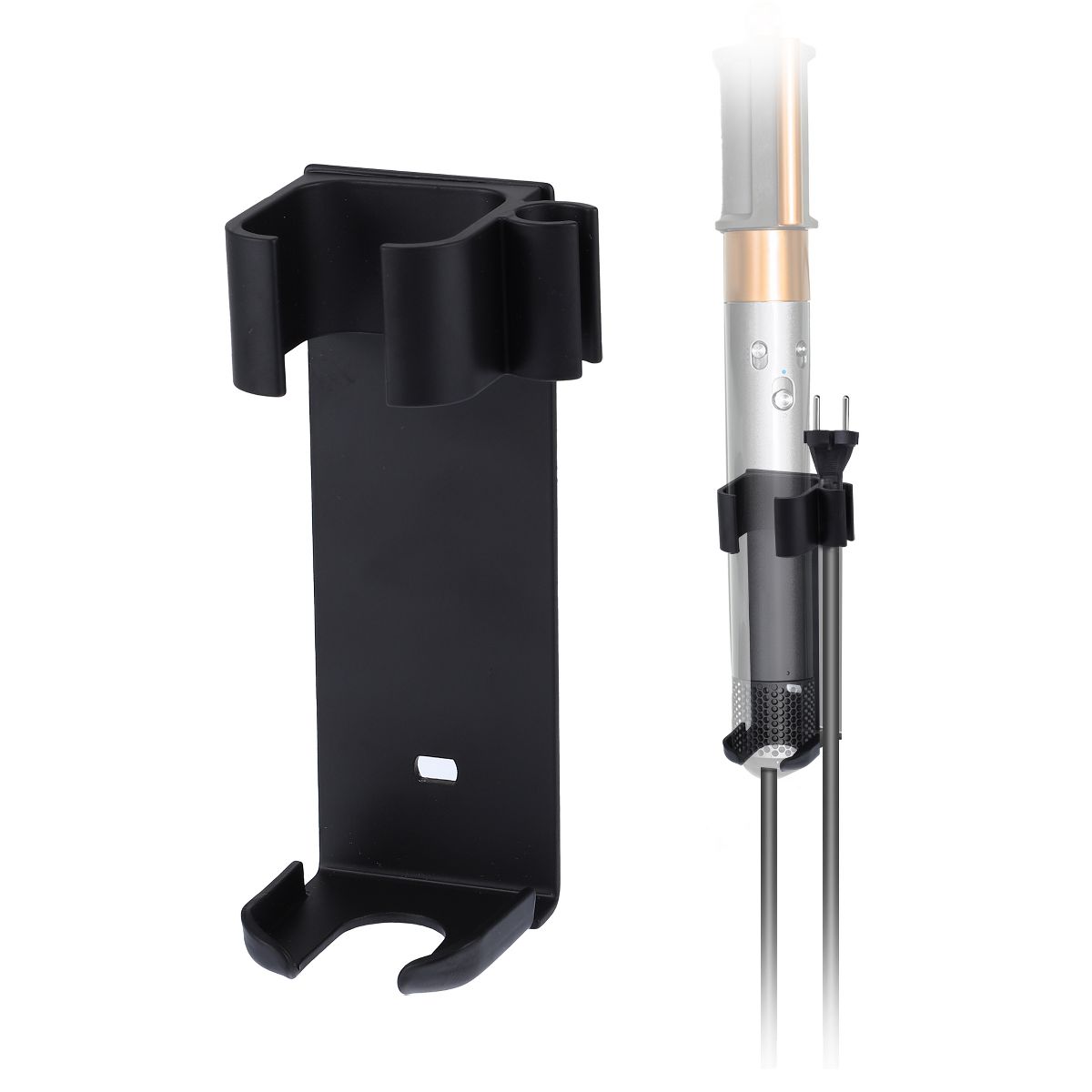 Unique Bargains Wall Mounted Hair Dryer Holder Black 1 Piece