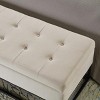 58" Contemporary Velvet Storage Ottoman Bench with Tufted Seat and Hidden Compartment for Bedroom or Entryway -3irtyhousy - 3 of 4