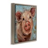 Stupell Industries Modern Pig Portrait Farm Animal Floating Frame Canvas Art, Brown, 18" x 18" - 2 of 4