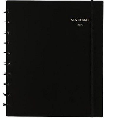 AT-A-GLANCE 2022 8.75" x 11" Weekly/Monthly Appointment Book Planner Move-A-Page Black 70-950E-05-22