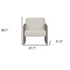 HomeRoots 28" Beige and Ash Gray Fabric And Wood Arm Chair - 3 of 4