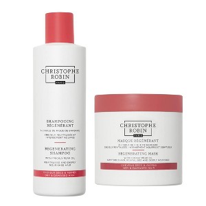 Christophe Robin Regenerating Shampoo (8.4 oz) and Regenerating Mask (8.4 oz) | Nourishing Hair Mask | For Dry and Damaged - DUO SET Kit - 1 of 3