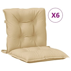 vidaXL Lowback Chair Cushions 6 Pcs - Outdoor/Indoor Melange Beige - Patio/Garden/Office - 39.4"x19.7"x2.8" - Polyester Fabric with Soft PP Filling - 1 of 4
