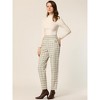 INSPIRE CHIC Women's Vintage Tartan Plaid Elastic Waist Straight Long Trousers - 2 of 4
