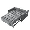 Resenkos 54 Inch Adjustable Backrest Sofa, Sofa Bed, Futon Sofa with Double Armrest and Pouch, Variable Bed for Living room, Bedroom, Gray - 2 of 4