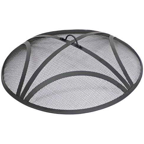 Sunnydaze Outdoor Heavy-Duty Reinforced Steel Round Fire Pit Spark Screen with Ring Handle - Black - image 1 of 4