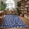 Washable Area Rug, Modern Floral Soft Thin Non Slip Carpet for Living Room, Bedroom, or Farmhouse Office - 2 of 4