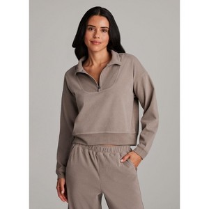 RBX Active Women's Lightweight Soft Fleecy Quarter Zip Sweatshirt
