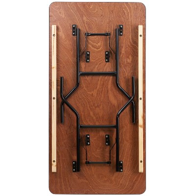 Emma + Oliver 5-Foot Light Wood Rectangular Folding Dining Table