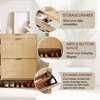Shoe Storage Cabinet with 3 Flip Drawers & 2 Small Drawers & Hook, Freestanding Fluted Shoe Organizer with Metal Legs and Open Shelf - 4 of 4