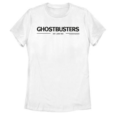 Women's Ghostbusters Black Logo T-shirt - White - Small : Target