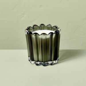 Seasonal Ribbed Glass Jar Candle 7oz - Hearth & Hand™ with Magnolia - 1 of 4