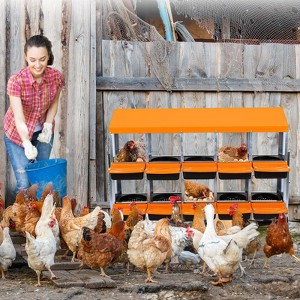 Metal Nesting Boxes for Chickens, Galvanized Steel Chicken Nesting Box with Lid Cover and Plastic Handle for Coop, Farm, or Backyard - 1 of 4