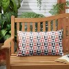 Sunbrella Outdoor Throw Pillow Indigo Blue/Coral - 2 of 4