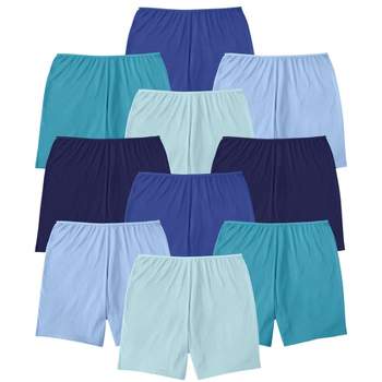 Comfort Choice Women's Plus Size Cotton Brief 10-pack - 7, Blue