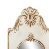 Olivia & May Wood Floral Arched Carved Wall Mirror White: 16" Novelty Shape, No Assembly Required - 4 of 4