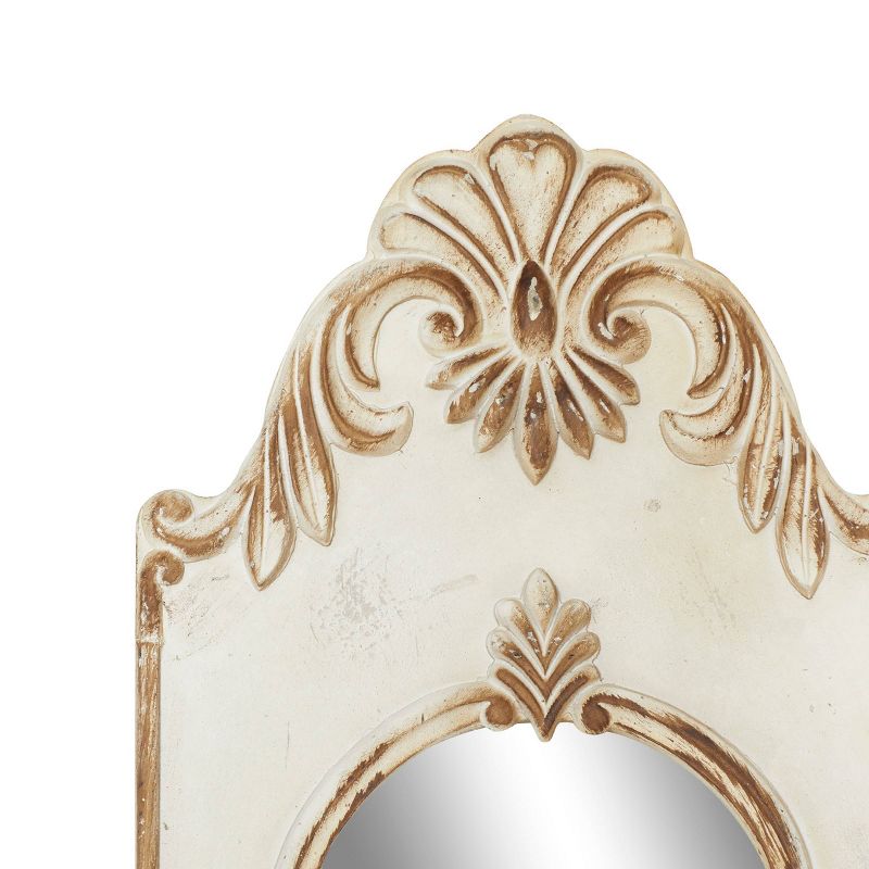 Wood Floral Arched Carved Wall Mirror White - Olivia &#38; May, 5 of 17