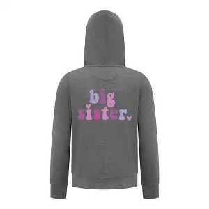 Everyday Kids Big Sister Girls Zip Up Hoodie – Cute Colorful Sibling Sweatshirt - 1 of 4