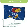 NCAA University of Kansas Flag with Grommets, 3'x5' KU Jayhawks Outdoor College Flags & Banners for Garden Patio Indoor Wall Décor - 3 of 4