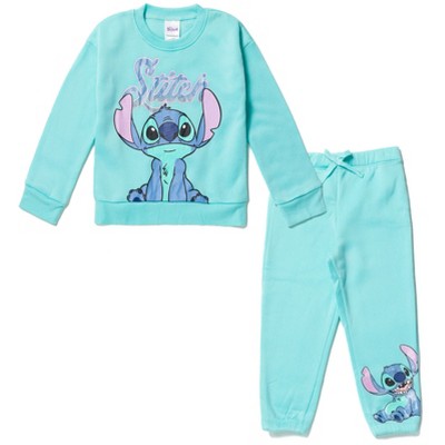 Disney Lilo & Stitch Little Girls Fleece Sweatshirt And Jogger Pants ...