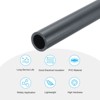 Unique Bargains Water Plumb DIY Crafts High Impact Rigid Round Pipes 8" Length ID 0.65" OD 0.87" Dark Grey - 3 of 4