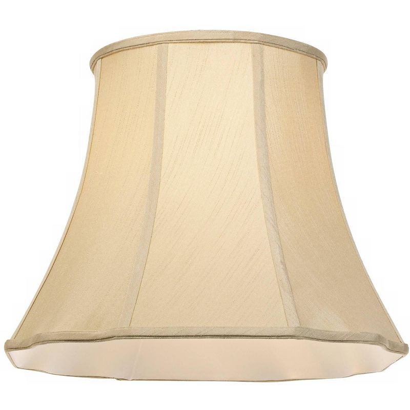 Imperial Shade Taupe Large Curve Cut Corner Lamp Shade 11" Top x 18" Bottom x 15" Slant x 14.5" High (Spider) Replacement with Harp and Finial, 3 of 8