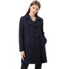 Allegra K Women's Notched Lapel Double Breasted Long Trench Coat - 3 of 4