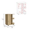 Kitchen Cart with 2 Open Liquor Bottle Shelves and Four Casters - 3 of 4
