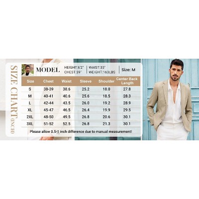 COOFANDY Men's Blazer Casual Slim Fit Sport Coats Two Button Lightweight Suit Jacket Light Khaki XXL — фото 8