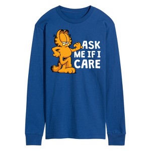 Men's - Garfield - Ask Me If I Care Long Sleeve Graphic T-Shirt - 1 of 4