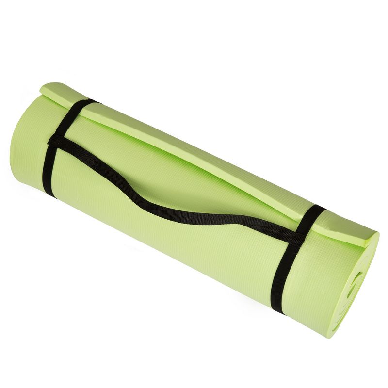 Leisure Sports Extra-Thick 0.5" H - Nonslip Comfort Foam Yoga Mat with Carrying Strap - Green, 1 of 8