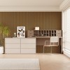 SMARTSTANDARD 105.9 in. x 20.47 in. x 0.9 in. Slat Wood Acoustic Sound Absorbing 3D Decorative Wall Paneling, 2-Pack - 4 of 4