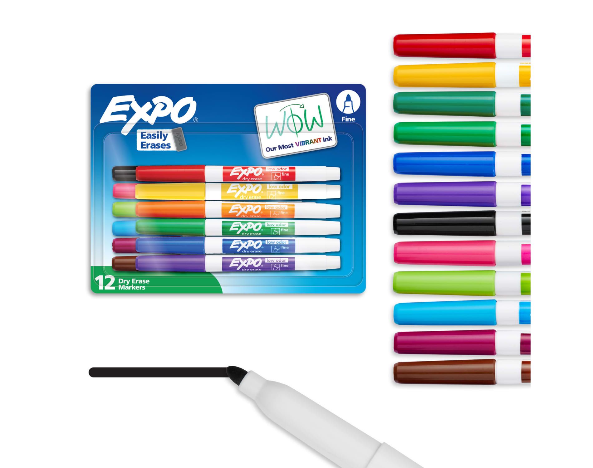 Expo 12ct Dry Erase Markers Fine Tip Assorted