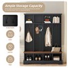 3-in-1 Hall Tree Mudroom Coat&Shoe Rack Entryway Bench with Hooks & Open Compartments - ModernLuxe - 4 of 4