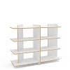 Polifurniture 35.25" Ecofriendly Luna 4 Shelf Bookcase White/Light Brown - 3 of 4