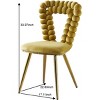 Set of 2 Dining Chair with Upholstery, Upholstered Modern Dining Chair with Gold Legs and Hairball Back Design-Maison Boucle - 4 of 4