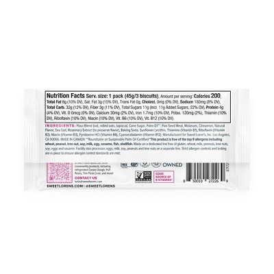 Sweet Loren's Breakfast Biscuits Cinnamon Sugar Snack Bars - 1.6oz/5ct