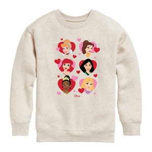 Boys' - Disney - Princess Heart Grid Graphic Long Sleeve Fleece Sweatshirt - 1 of 4