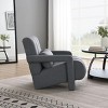 27.5" Modern Linen Accent Chair,Upholstered Armchair with Pillow & Wide Seat for Living Room Bedroom-Baofuwish - 3 of 4