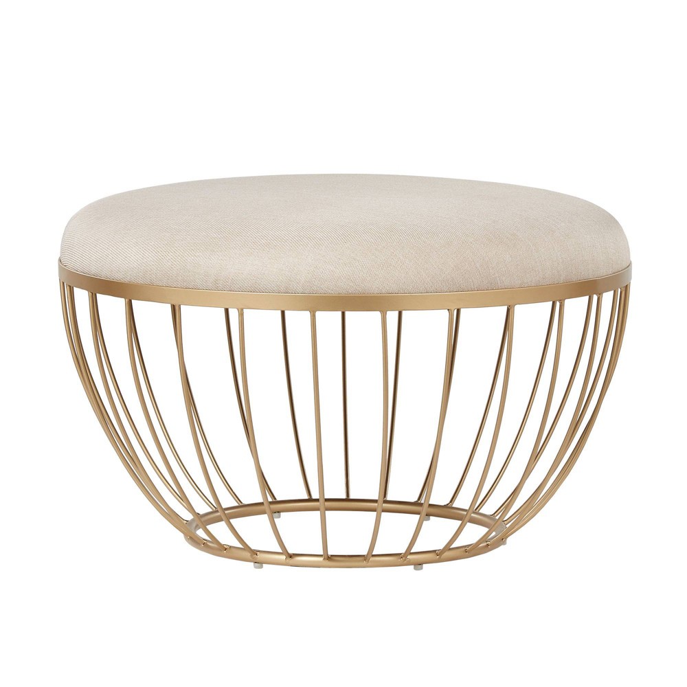 Gillian Coffee Ottoman Gold/Beige - Inspire Q